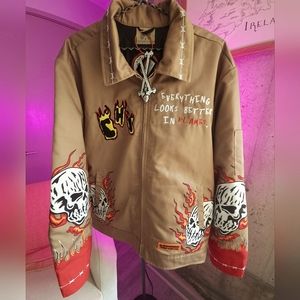 Brand X Chicago Flames Work Jacket size XL